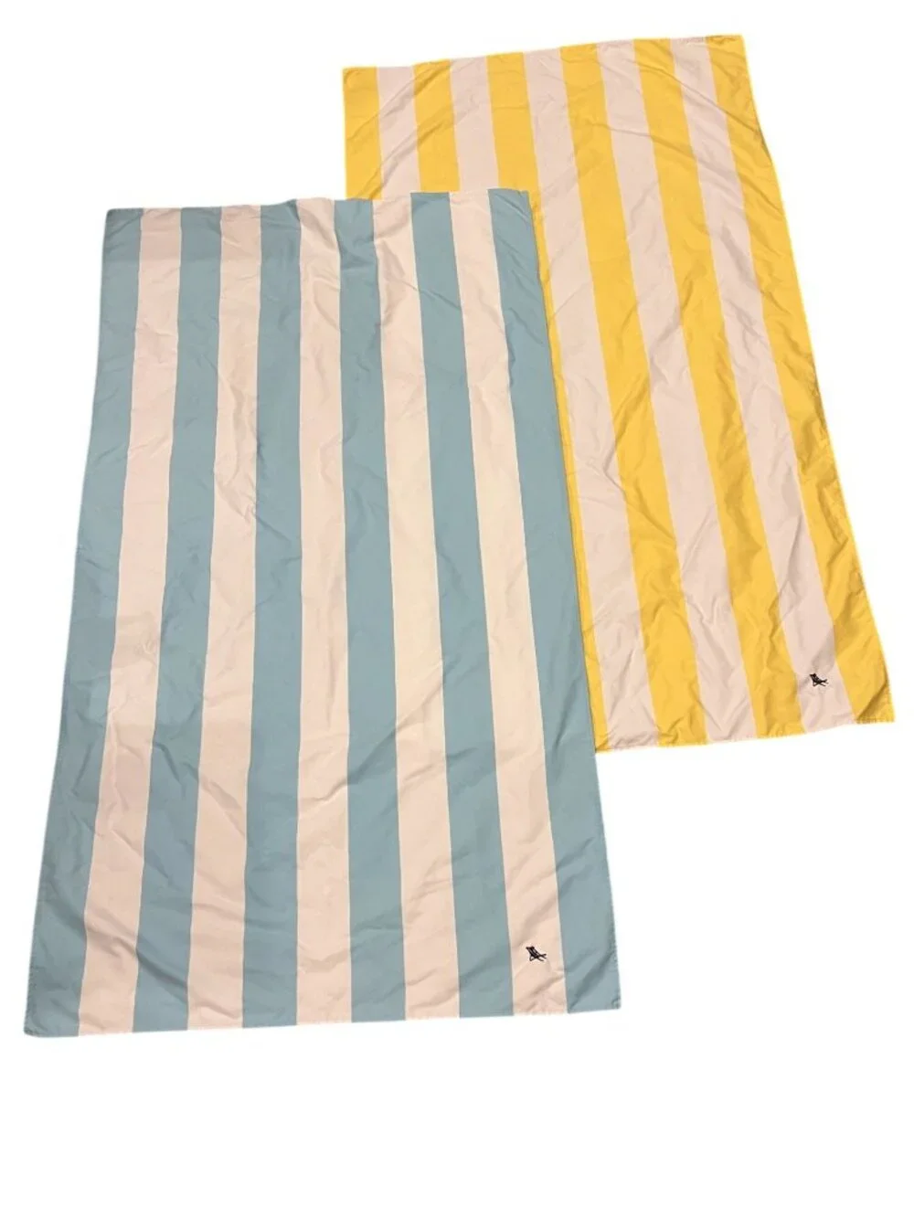 Dock & Bay Quick Dry Beach Towel 100% Recycled Large Set of 2 Blue White Yellow